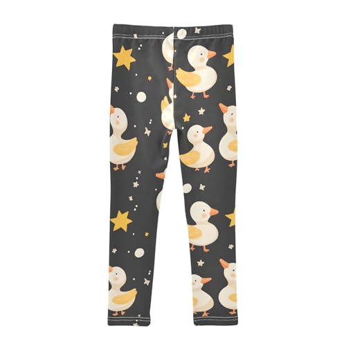 Cute Duck Star Girls Leggings Ultra Soft Compression Yoga Gym Pants for Kids 4-10T2