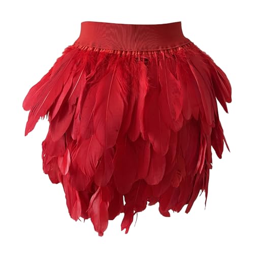 Minifalda de plumas salvajes vestido fiesta evento danza mujer