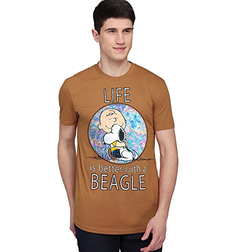 Image of Free Authority Peanuts Printed Regular Fit Cotton Men's T-Shirt