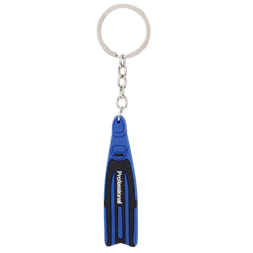 Vbestlife Blue Vbest Life Pvc Diving Theme Key Ring With Key Chain Mini Unique Flipper Shape Keychain Fin Keyring Gift(Blue)