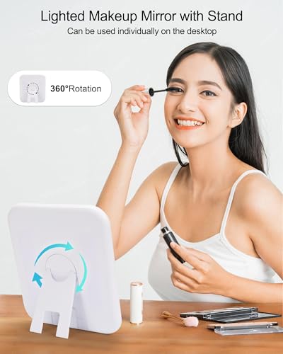 Espejo para maquillaje rectangular Relavel con luces LED miniatura 6