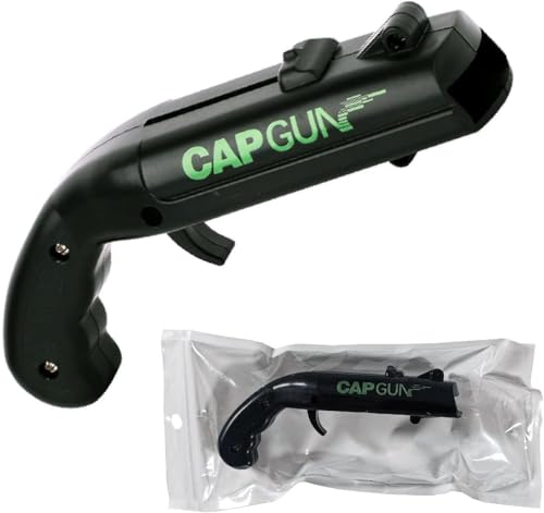 Cap Gun Bottle Opener Funny Beer Bottle Cap Launcher Shooter Novelty Pistol Style Bottle Opener Creative Drinking Game Tool for Home Bar Party BBQ World Cup Gift for Men Husband Father (Black)