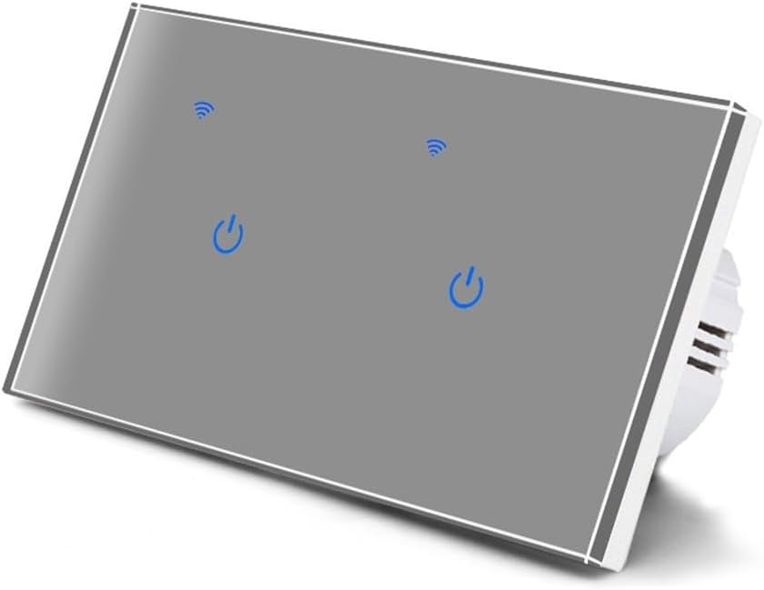 Sleek Glass Touch Panel for Smart Home Integration - 3 Gang Switch with Remote Control and Voice Compatibility(2 Gang)