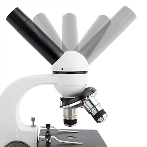Image of AmScope M158C‑E1 40X-1000X Monocular Compound Microscope with 360 Rotating Head, LED Illumination, Full Optical Glass and USB Digital Camera