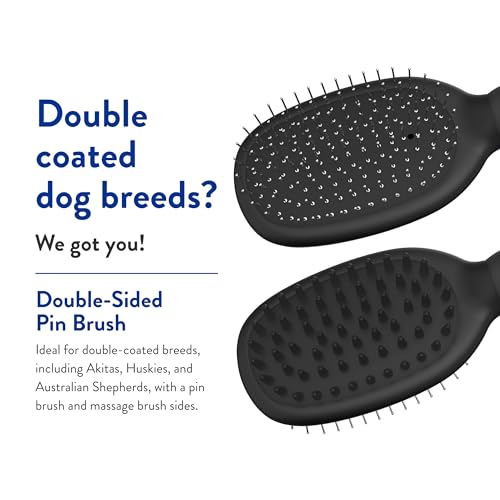Image of WAHL Professional Animal Double Sided Bath Pin Brush for Dogs (#858477) - Pet Brush to Groom Dogs - For Akitas, Huskies & Australian Shepherds - Durable Dog Pin Brush