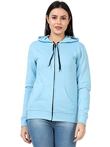 Image of Ideation Women's Cotton Full Zipper Sweatshirt Hoodies with Kangaroo Pocket