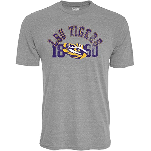 LSU Tigers T Shirt Tri-Blend Heather Gray, Large