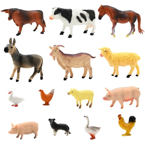 BOLZRA Large Farm Animals Figures, Realistic Simulation Jumbo Plastic Farm Figurines Animal Toys Learning Educational Playset Party Favors Bath Toys Cupcake Toppers for Toddlers Kids
