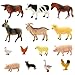 Large Farm Animals Figures, Realistic Simulation Jumbo Plastic Farm Animal Toys Learning Educational Playset Party Favors Bath Toys Cupcake Toppers for Toddlers Kids
