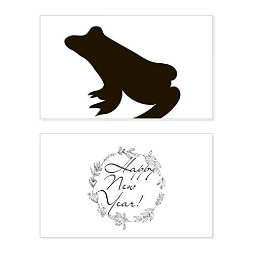 Tarjeta conmemorativa de año nuevo con diseño de rana negra para coleccionistas