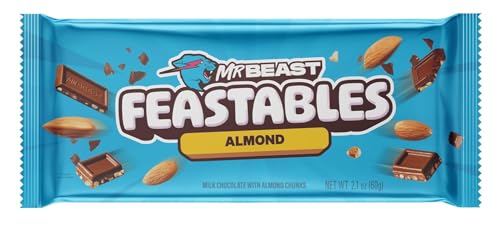 Image of DECADENT FOODS Mr.Beast Feastables Combo Pack (Almond & Milk Crunch) Creamy Smoothness Delicious Chocolate Bar Each 60Gm (Pack Of 2) New Pack