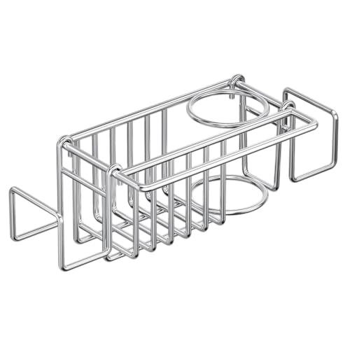 Soporte de esponja para fregadero de cocina, con revestimiento inoxidable, 26,8 x 10,2 x 7,4 cm, organizador de cocina que ahorra espacio, cesta de almacenamiento resistente a la corrosión, para