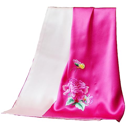 Écharpe soie de mûrier brodée main adieu au foulard rêche