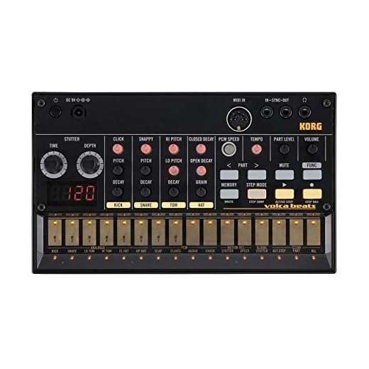 Korg, 16-Key Synthesizer (VOLCABEATS),Black