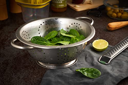 Stainless Steel Colander 24cm - Advanced Sturdy Base | Wide Handle | Dishwasher Safe (24CM)