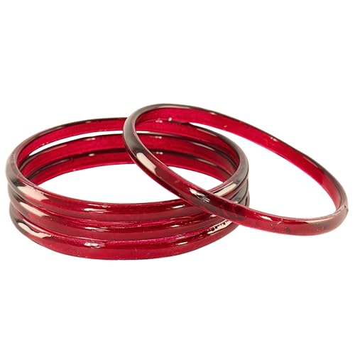 Image of STYOLLO Viral Jelly Plain Transparent Glass Kada Set For Women & Girls | Kanch Kada For Girls | Daily Ethnic Traditional Jewelry | Glossy Classic Fashion Kangan For Wedding, Festive & Parties - Set Of 4
