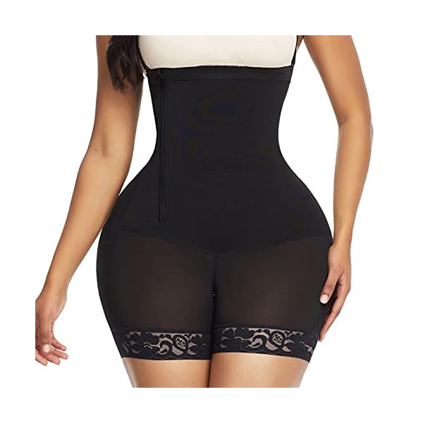 FeelinGirl-Body-Shaper-for-Women-Tummy-Control-Shapewear-Side-Zipper-Open-Bust-Fajas-for-Ladies-Daily-Life FeelinGirl Body Shaper for Women Tummy Control Shapewear Side Zipper Open Bust Fajas for Ladies Daily Life, Black, M