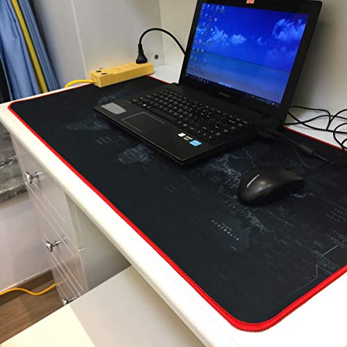Tapis de souris gamer avec bordures de verrouillage anti-effilochage pour table