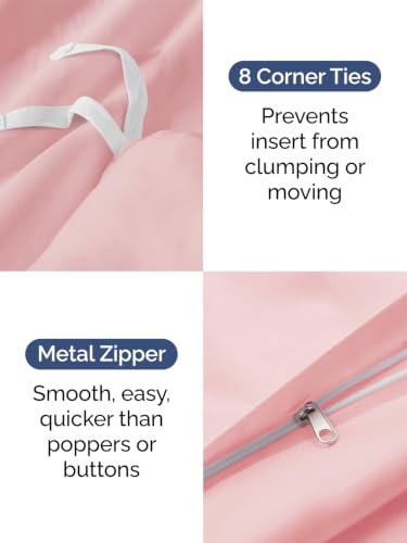 Image of Duvet Cover Super King Size - 3 Piece with Zipper Closure - Baby Pink