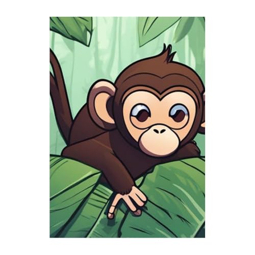 Affiche singe de la jungle pour décorer la chambre d'enfant GAEKKO