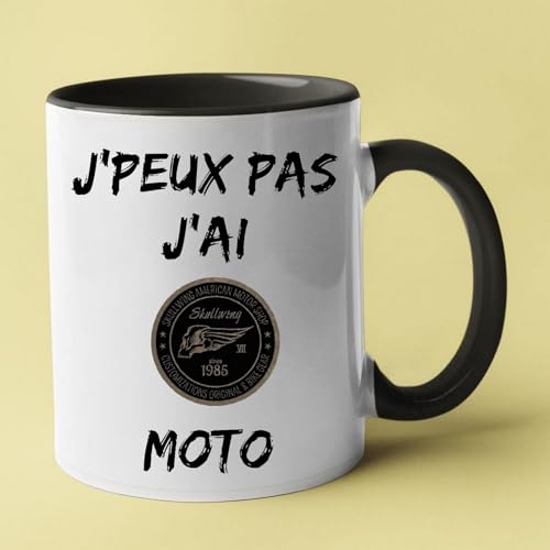 Genérico Taza de Moto Personalizada, Puedo No Tengo Motocicleta, Diseño Americano desde 1985, Blanco y Negro