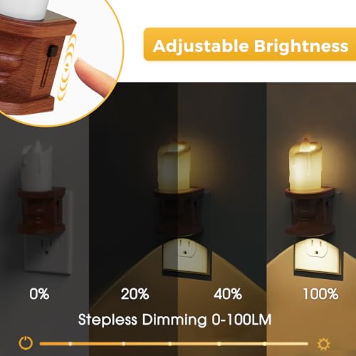 Image of L LOHAS LED Night Light, Flameless Candle Night Light, Vintage Nightlight | 2 Pack, 3 Lighting Model, Dusk to Dawn Sensor, Brightness Adjustable, 3000K Soft White for Middle Age Decor