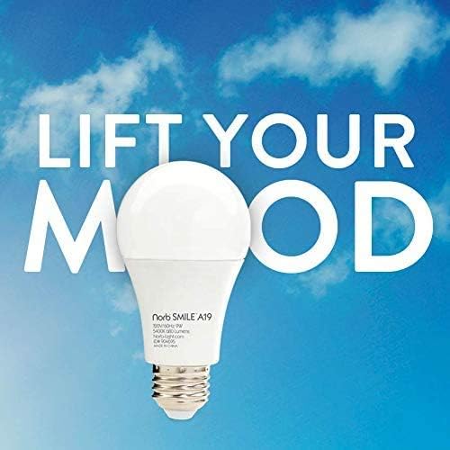 Norb SMILE "Sunlike" Full Spectrum A19 LED Bulb - Increases Energy, Mood & Performance - Supports Circadian Rhythm - Near Perfect Color Representation - Technology
