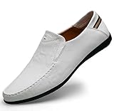 LUODENGLANG Mocasines de piel auténtica de alta calidad para hombre, zapatos casuales sin cordones para conducir,...