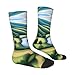 XZDWPY a River Valley View Unisex Mid-Calf Socks White Polyester Skin-Friendly Moisture-Wicking Fashionable Crew Socks