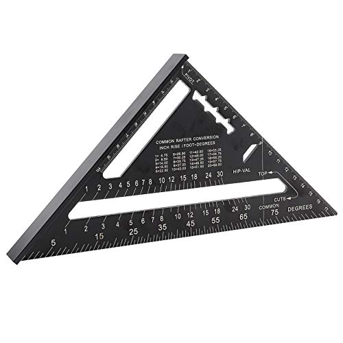 Escuadra triangular métrica de aluminio con transportador 7 pulgadas miniatura 4