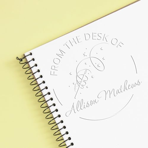 Personalized Fairy Book Collection Embossing Stamp | Custom-Made Book Initial Library Embossing Seal for Children's Books | Magical Twinkle Design | 1-5/8