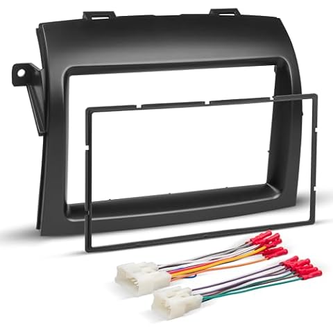 NuIth Double DIN Radio Dash Kit W/Radio Wire Harness for 2004-2010 Toyota Sienna Non JBL System, Double DIN Car Stereo Installation Kit and Stereo Wire Adapter for Aftermarket Radio Install Cover