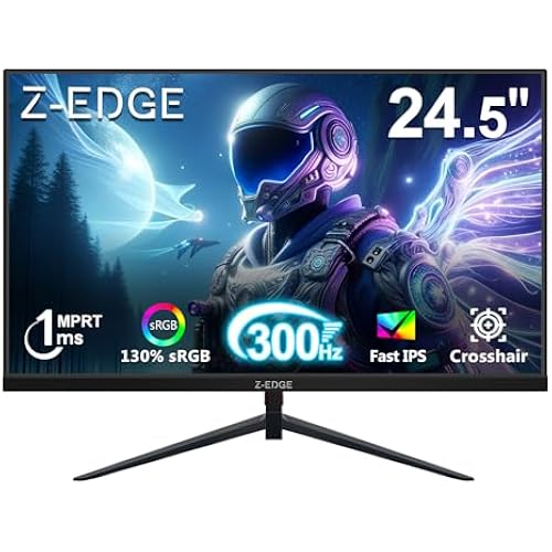 Z-Edge 24.5 inch 300Hz 280Hz 240Hz Gaming Monitor,FHD 1080p, MPRT 1ms