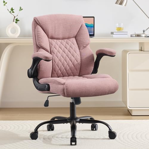 TOPOFIS PU Leather Executive Office Chair Pink
