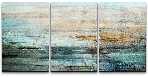 wall26 Canvas Print Wall Art Set Blue & Orange Grunge Color Field Abstract Shapes Illustrations Modern Art Contemporary Colorful Multicolor for Living Room, Bedroom, Office - 24