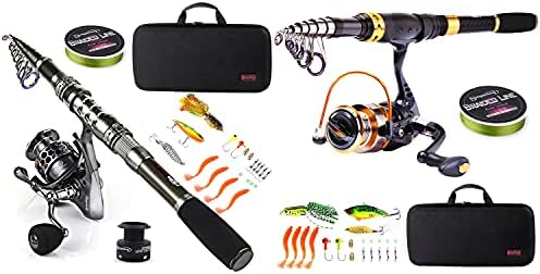 Sougayilang Telescopic Fishing Rod Reel Combos Portable Fishing P...