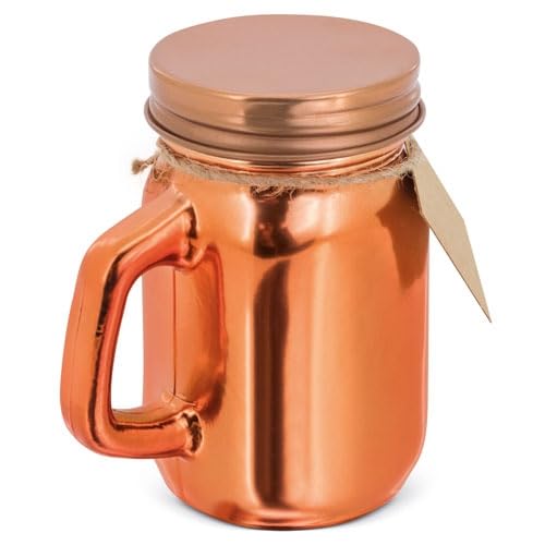 DISOK Lote 5 a 50 Velas Aromáticas Canela presentadas en simpática Jarrita de Cristal con asa y tapa metálica + Tarjeta