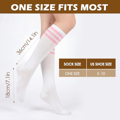 Image of American Trends Womens Athletic Knee High Socks Outdoor Sport Thigh High Stockings Casual Stripes Tube Socks