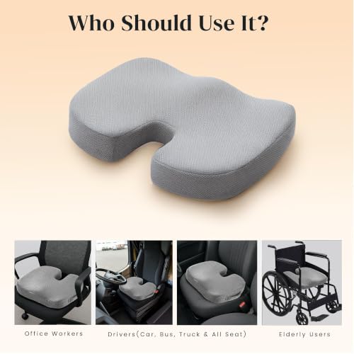 Image of GRAND PITSTOP Ultimate Pro Seat Cushion | Relieves Back & Coccyx Pain | Cool Gel Memory Foam for Orthopedic Support | Weight up to 120 kg | for Long Sitting Hours on Office /Home Chair /Car | Black