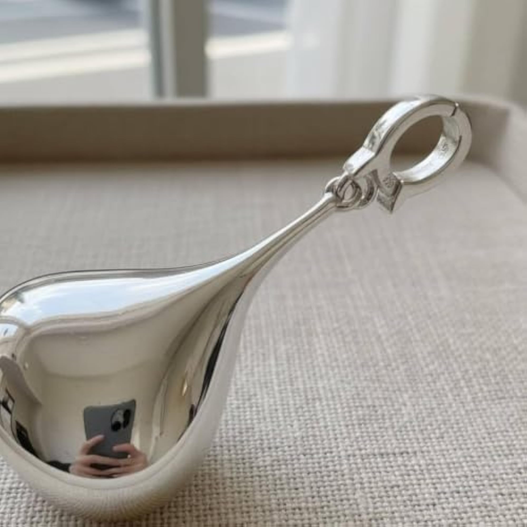 Korean Aesthetic Hollow Silver Teardrop Charm for Women