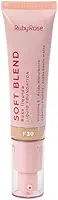 Base Líquida Soft Blend Ruby Rose Matte Média Cobertura Efeito Aveludado (F30, 30g)
