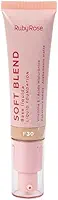 Base Líquida Soft Blend Ruby Rose Matte Média Cobertura Efeito Aveludado (F30, 30g)