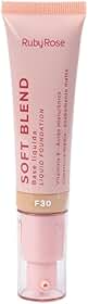 Base Líquida Soft Blend Ruby Rose Matte Média Cobertura Efeito Aveludado (F30, 30g)