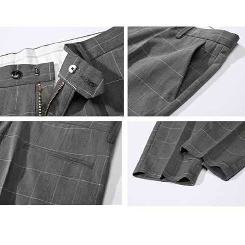 Mens Stripe Slim Fit Stretch Suit Pants Mens Slim Fit Business Golf Pants Men Lightweight Causal Plaid Pant4