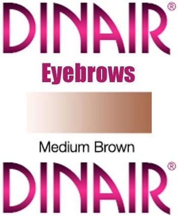 DINAIR AIRBRUSH MAKEUP EYEBROWS and EYE LINER - 1 Bottle MEDIUM BROWN .25oz.