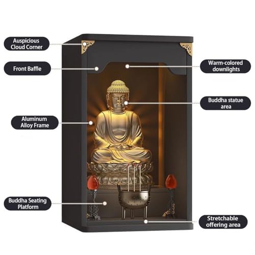 Étagère d'autel murale en métal avec tablette rétractable pour la divination