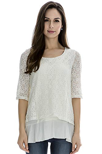 Bearsland Women's Maternity Clothes Lace Nursing Tops Breastfeeding Shirts