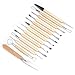Blisstime Set of 62 Clay Tools,Pottery Sculpting Tool and Supplies, Wooden Handle and Metal Head Pottery Carving Tool Kit