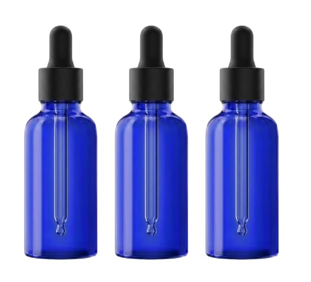 VOW 10 ML Blue Round Empty Glass Bottle, Glass Dropper, Black Ring, Silicone Black Teat, Refillable, Reusable, Leak Proof for Essential Oils, Perfumes_Pack of 3-image-37