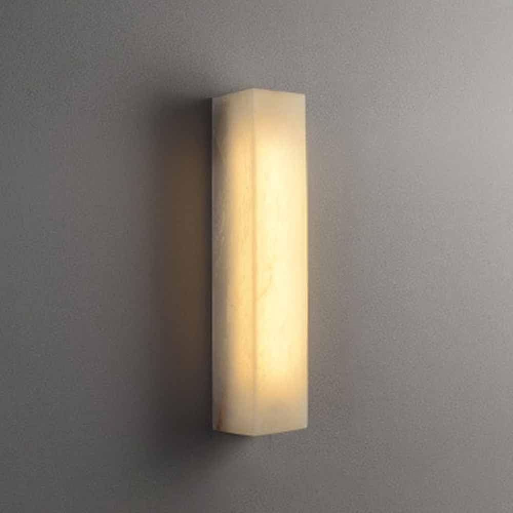 Lámpara de pared de mármol minimalista Aplique de pared de alabastro cuadrado Aplique de pared de piedra de tubo largo Dormitorio Atenuación Iluminación de montaje en pared para sala de estar Restaur
